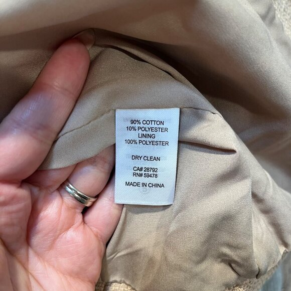 House of Harlow Tweed Cropped Tan Blazer Jacket Size S Gold Buttons neutral - Picture 12 of 12